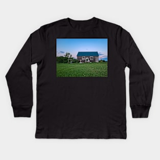 Chicken Coop in Field at Sunrise Photography V1 Kids Long Sleeve T-Shirt